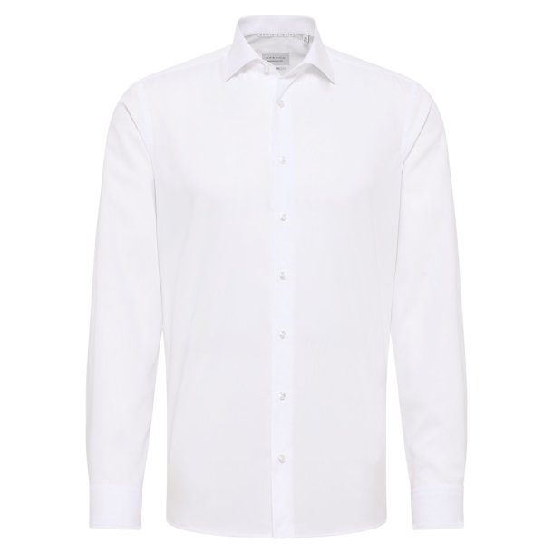 Eterna Skjorte bomuld hvid langrmet slim fit Herre