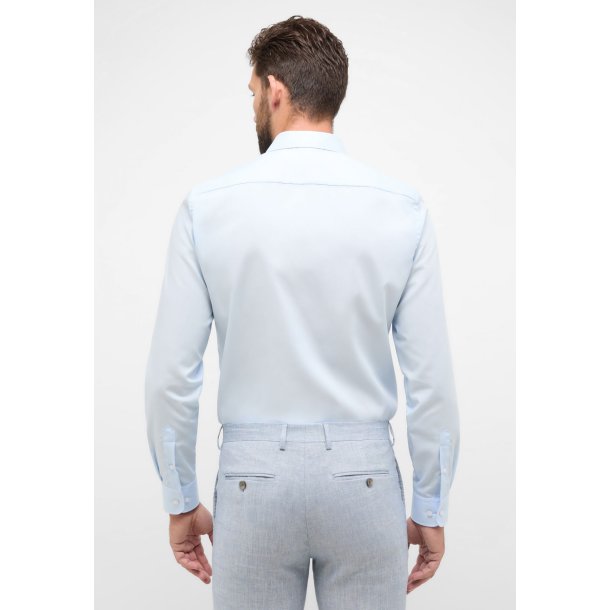 Eterna Skjorte bomuld lysebl� lang�rmet