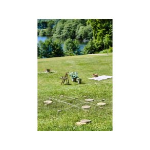 F&H Moments Of Play Kryds og bolle 90 x 90 cm Gr�/Brun