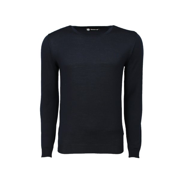 Shona 229 Unisex Round neck Pullover Extrafine Merino blend Navy