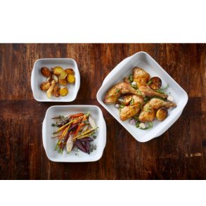 F&H Pillivuyt Serie Originale Kvadratfadst nr. 2, 3 og 4 Hvid