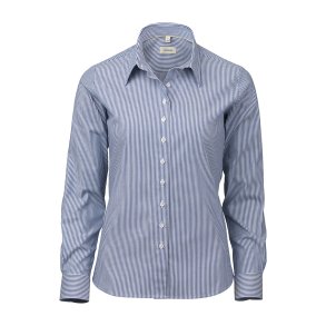 OAKMORE Bl/Hvidstribet stretch twill Slim Dame