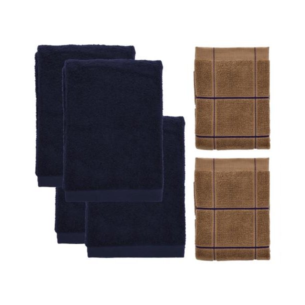 F&H S�dahl H�ndkl. str. XL warm taupe, Vista &amp; navy, Comf.