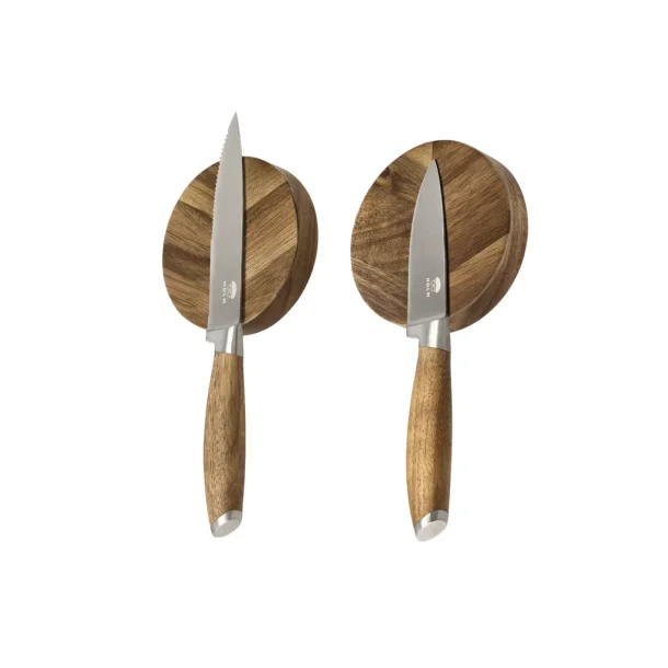 HOLM Knivblok Dia 9 x 2 cm 2 stk Akacie