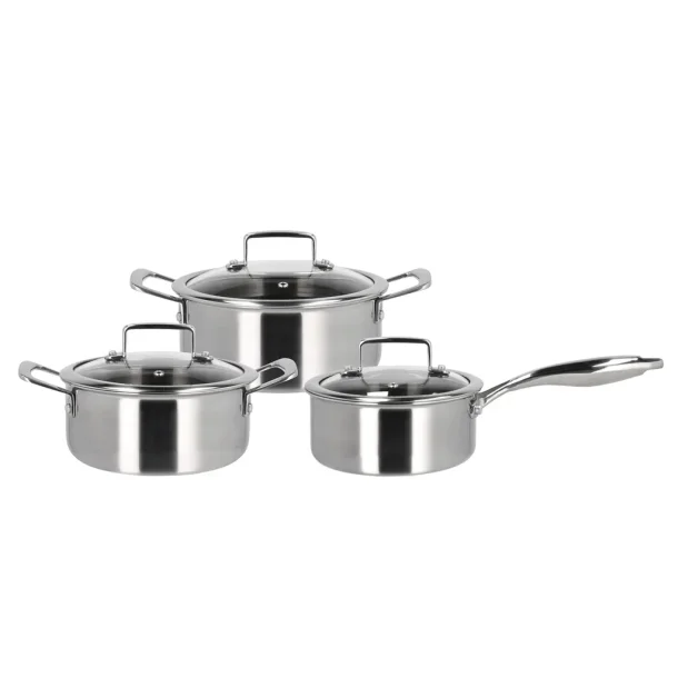 HOLM Hybrid 3ply Grydes�t m/l�g 6 dele Silver metallic