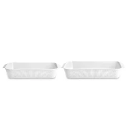 Pillivuyt Pliss� Fads�t dybt 35 x 19 cm + 38 x 21 cm 2 stk. Hvid