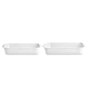 Pillivuyt Pliss� Fads�t dybt 35 x 19 cm + 38 x 21 cm 2 stk. Hvid