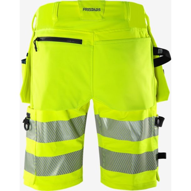 Fristads HiVis Green h�ndv�rker stretchshorts klasse 2 2646 GSTP