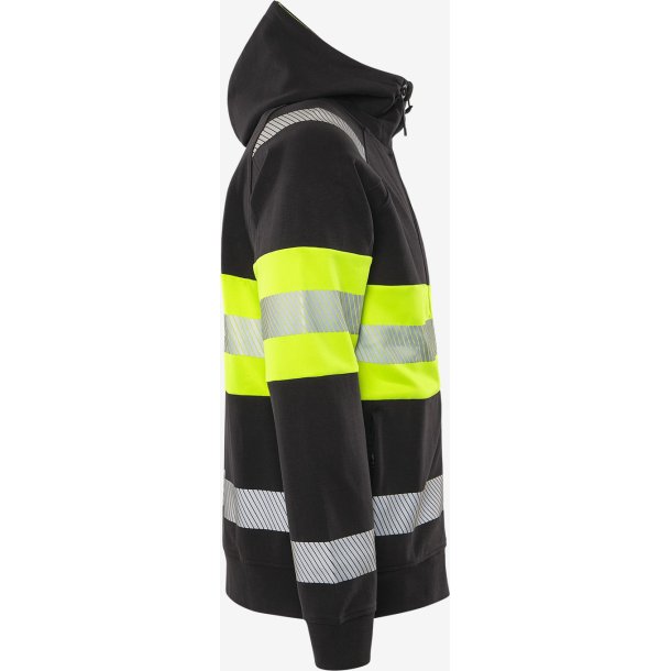 FRISTADS HIGH VIS SWEATJAKKE MED H�TTE KLASSE 1