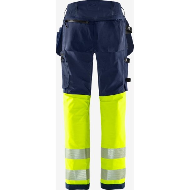FRISTADS HIVIS GREEN H�NDV�RKER STRETCHBUKSER 