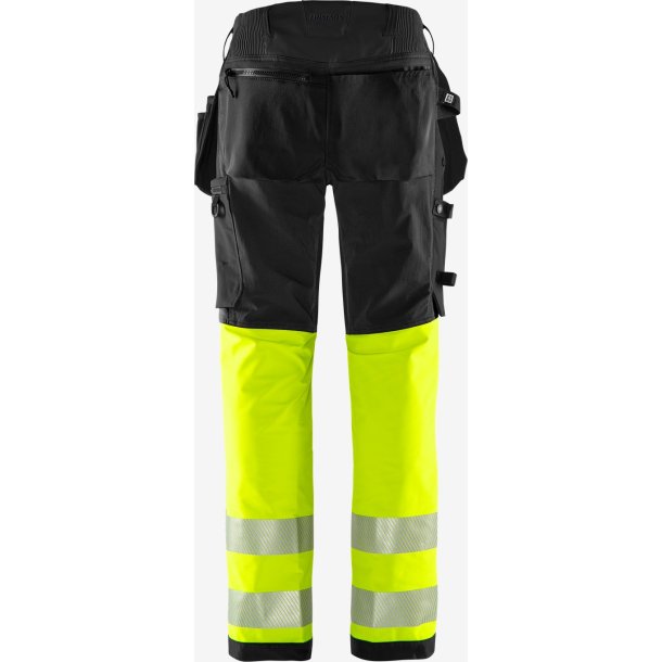 FRISTADS HIVIS GREEN H�NDV�RKER STRETCHBUKSER 