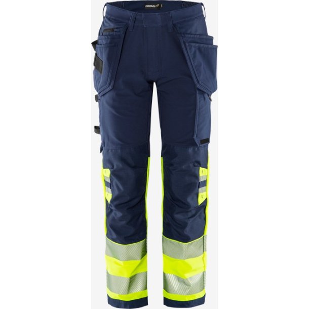 FRISTADS HIVIS GREEN HNDVRKER STRETCHBUKSER 