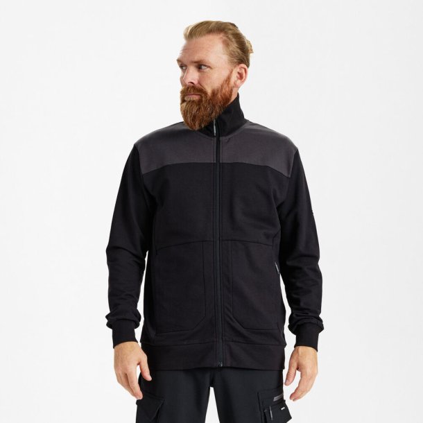 F. Engel Entire sweat cardigan med krave