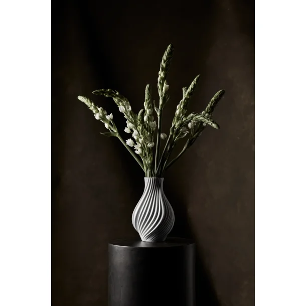 Lyngby twist vase H18 cm hvid porcel�n