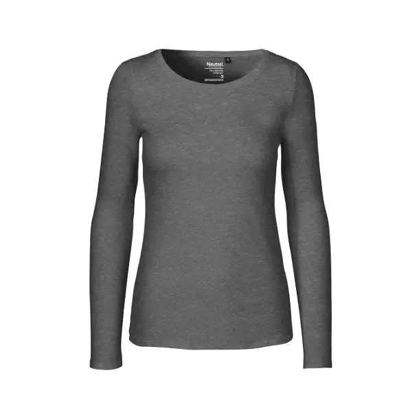 Neutral Dame langrmet T-shirt Dark heather melange 08 S