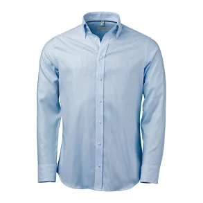 Oakmore Stribet stretch oxford skjorte
