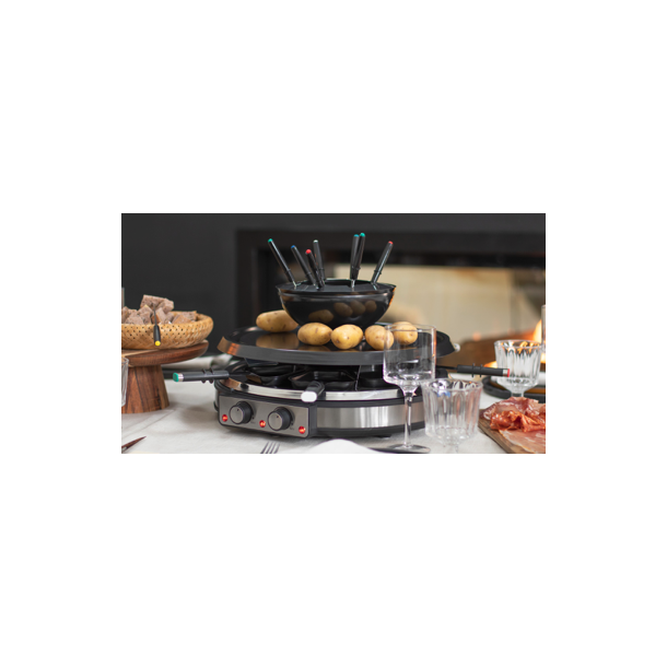 Funnordic LIVOO RACLETTE &amp; FONDUE 8 PERSONER