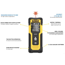 Black &amp; Decker Afstandsmler 30M og Bits- og pilotbors st 45 dele