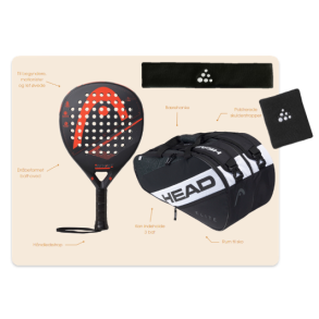 PadelPakke HEAD Revolt Padel Bat & Taske + 2xWristband + 2xHeadband 