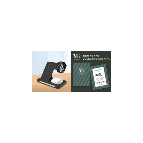 Funnordic HWS foldbar trdls oplader 3-I-1 + natlampe + Gavekort 400,-