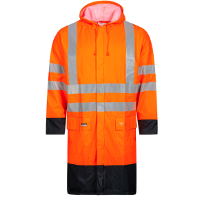 Lyngs�e HI-VIS REGNJAKKE I PU KVALITET, 100 CM LANG