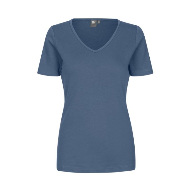 ID Interlock T-shirt | v-hals | dame  Indigo XL