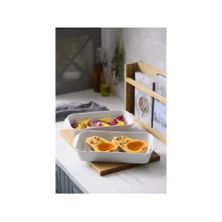 F&H Pillivuyt Pliss Fadst dybt 35 x 19 x 6 cm 2 stk. Hvid