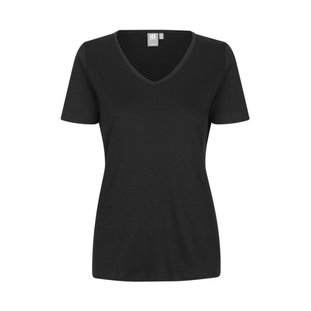 ID Interlock T-shirt | v-hals | dame  Sort L