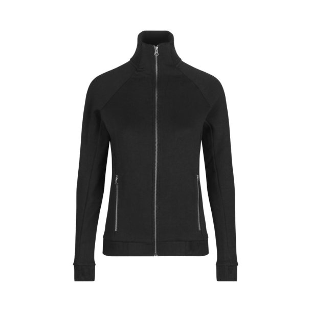 ID Sweat Cardigan Zip Dame  Sort XXL